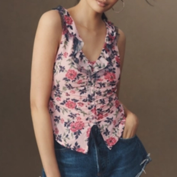 Anthropologie Tops - NWT Maeve Tie-Front V-Neck Top